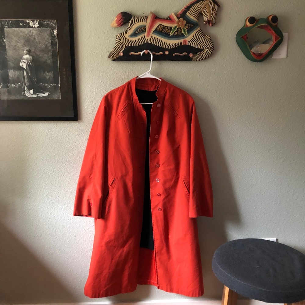 Vintage 1950s Carol Brent Orange Trenchcoat